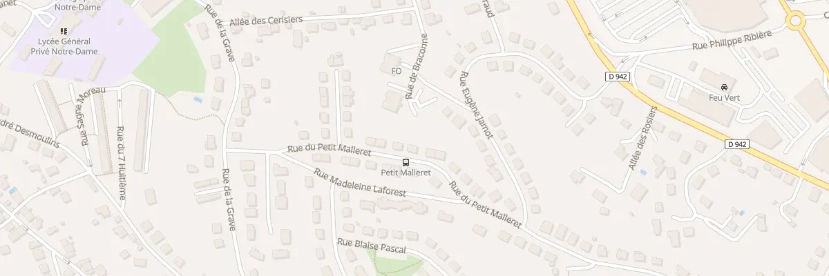 Plan du 12 Rue du Petit Malleret à Guéret