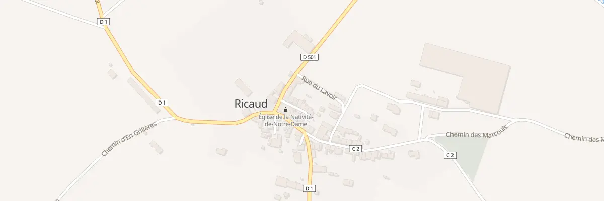 Plan de la Rue de l’Eglise à Ricaud
