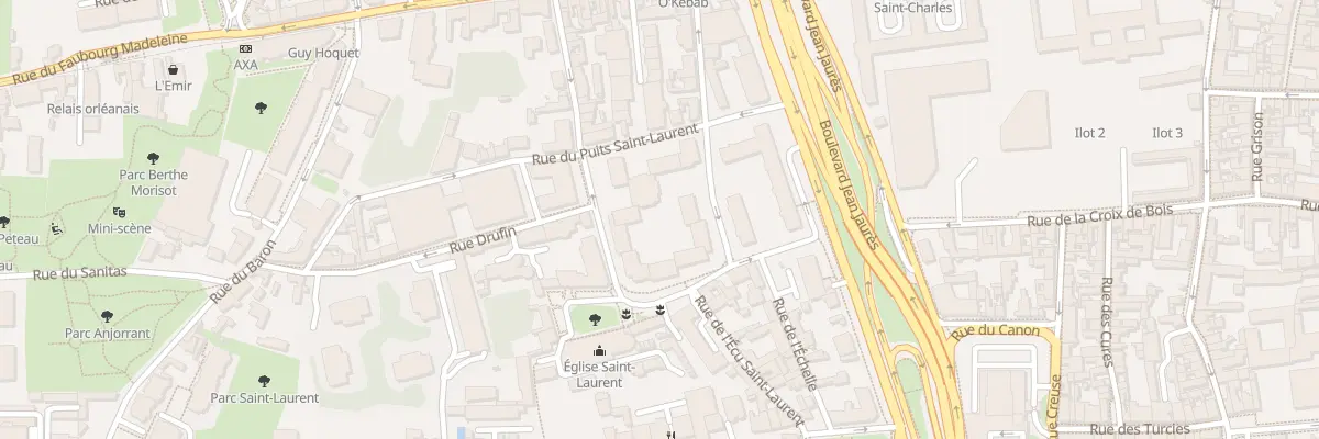 Plan du 18 Rue Belle Rue Saint Laurent à Orléans