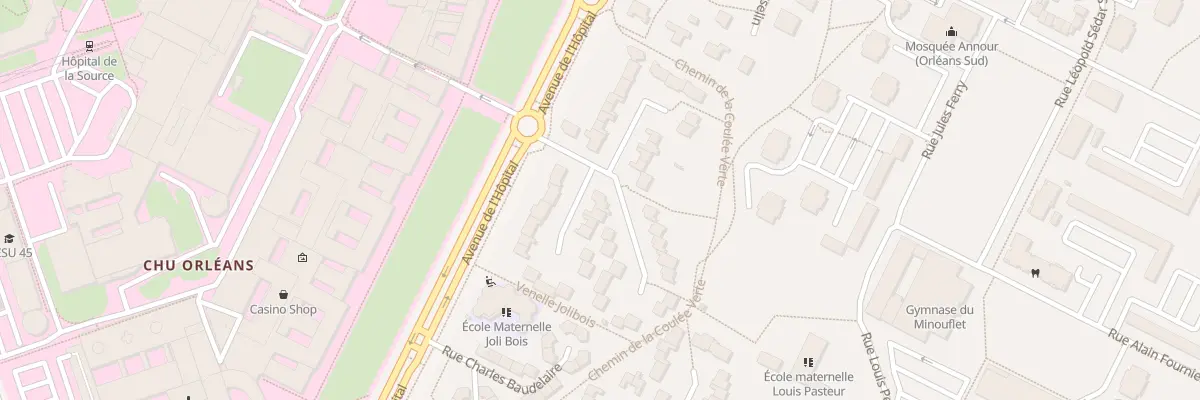 Plan du 1 Rue Gaston Planté à Orléans