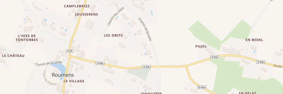 Plan du 9001 Les Obits à Roumens