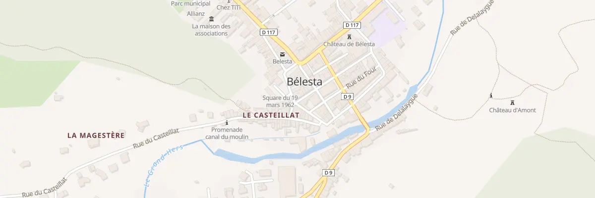 Plan du 9 Rue Traversiere du Casteillat à Bélesta