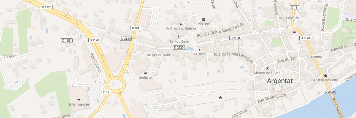 Plan du 2 Pl Gambetta à Argentat-sur-Dordogne