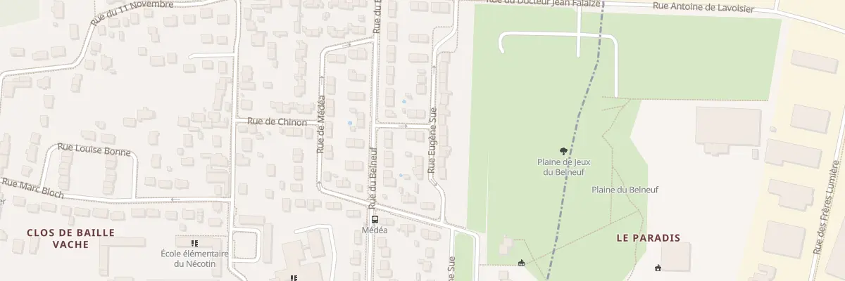 Plan du 15 Rue Eugène Sue à Orléans