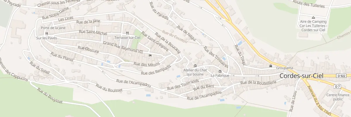 Plan du 1 Gr Grand Rue Raymond VII aux Cabannes