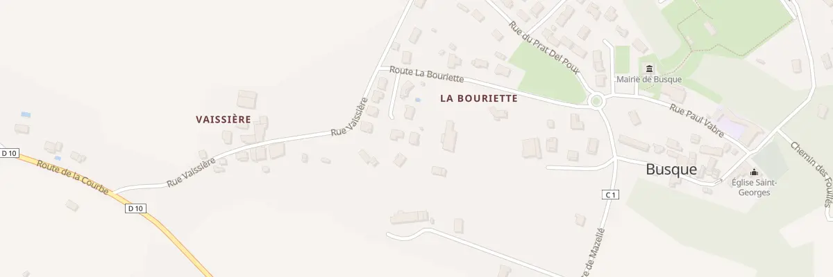 Plan du 12 Rue Vaissière à Busque