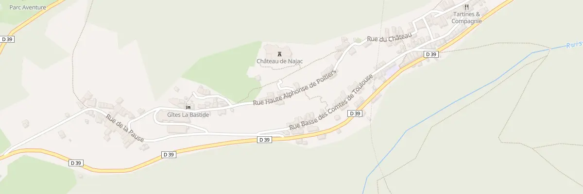 Plan du 7 Rue Haute Alphonse de Poitiers à Najac