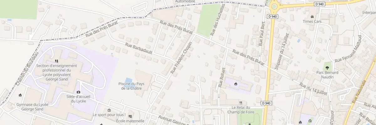 Plan du 16 Rue Frédéric Chopin à La Châtre