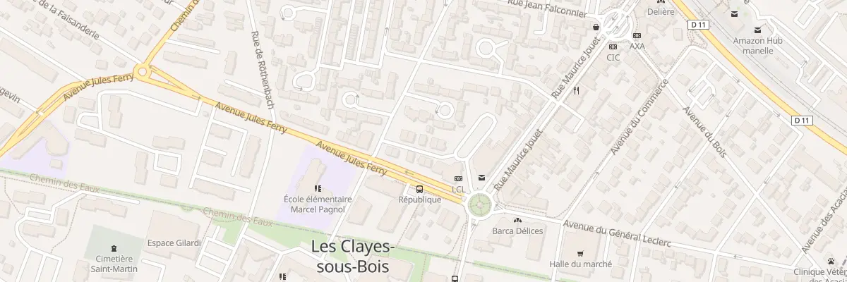 Plan du 7B Av Jules Ferry aux Clayes-sous-Bois