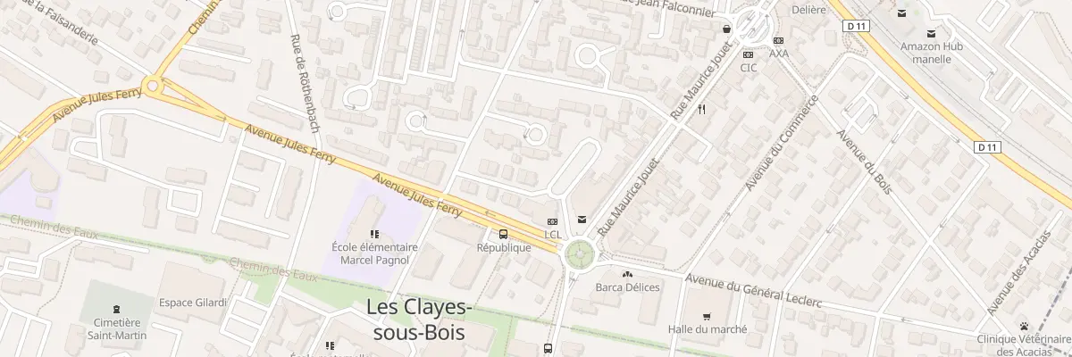Plan du 3B Av Jules Ferry aux Clayes-sous-Bois