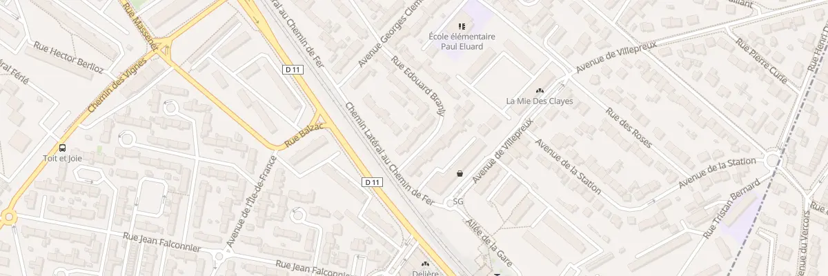 Plan du 3 Rue Edouard Branly aux Clayes-sous-Bois