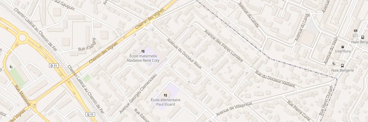 Plan du 7 Av du Docteur Roux aux Clayes-sous-Bois