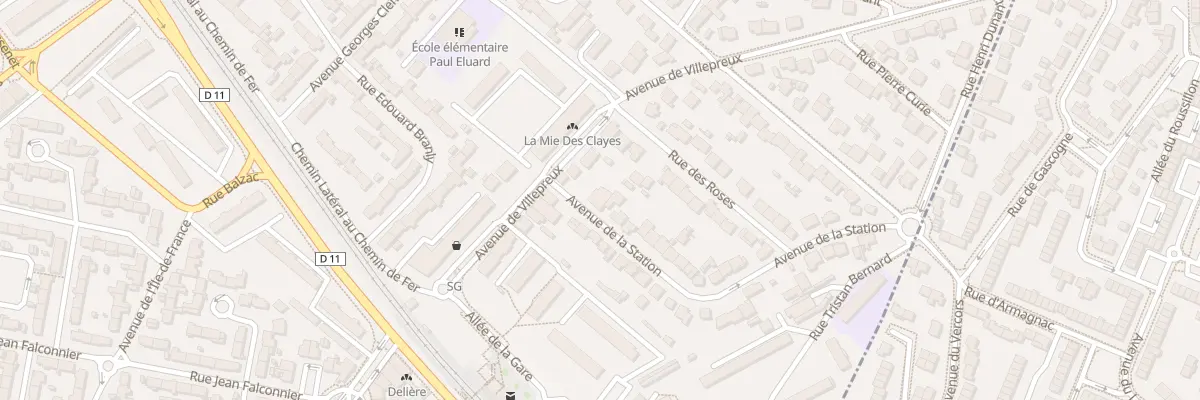 Plan du 1 Av de la Station aux Clayes-sous-Bois