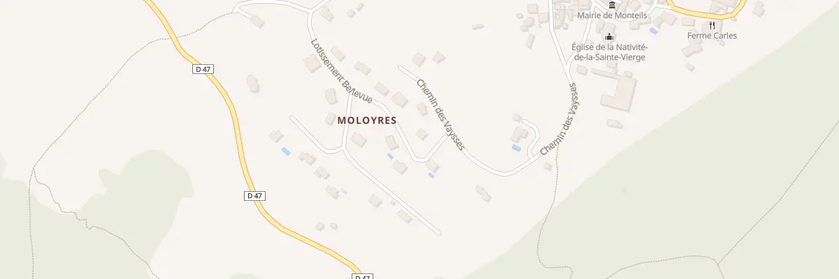 Plan du 5255 Moloyres à Monteils