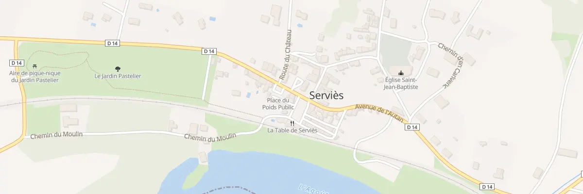 Plan du 2 Pl des Platanes à Serviès