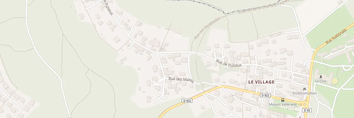 Plan de la Rue de Puiseux à Vauréal