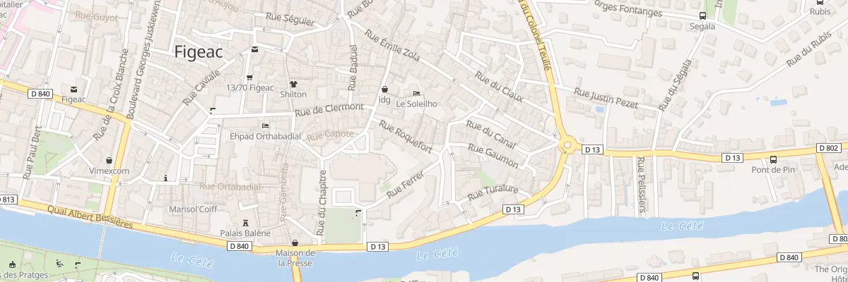 Plan du 8 Rue Roquefort à Figeac