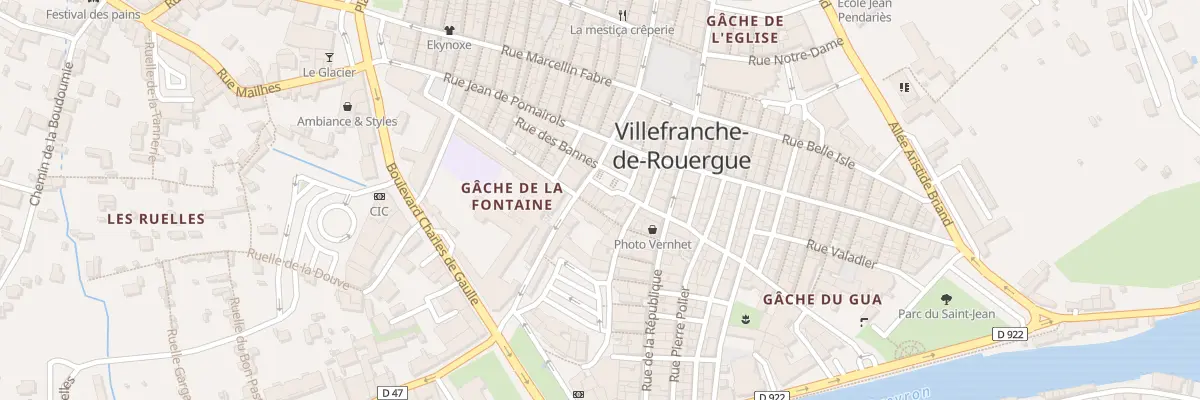 Plan du 2B Pl de la Fontaine à Villefranche-de-Rouergue