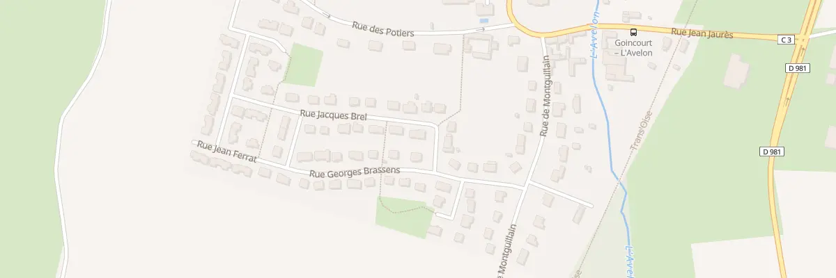Plan du 1 Rue Jacques Brel à Goincourt