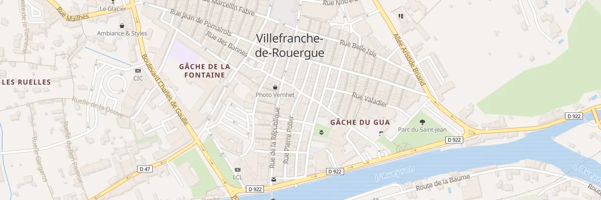 Plan du 1 Rue Pierre Polier à Villefranche-de-Rouergue