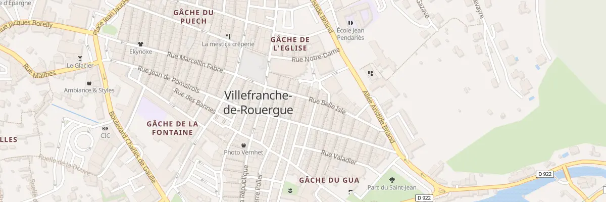 Plan du 14 Rue Belle Isle à Villefranche-de-Rouergue