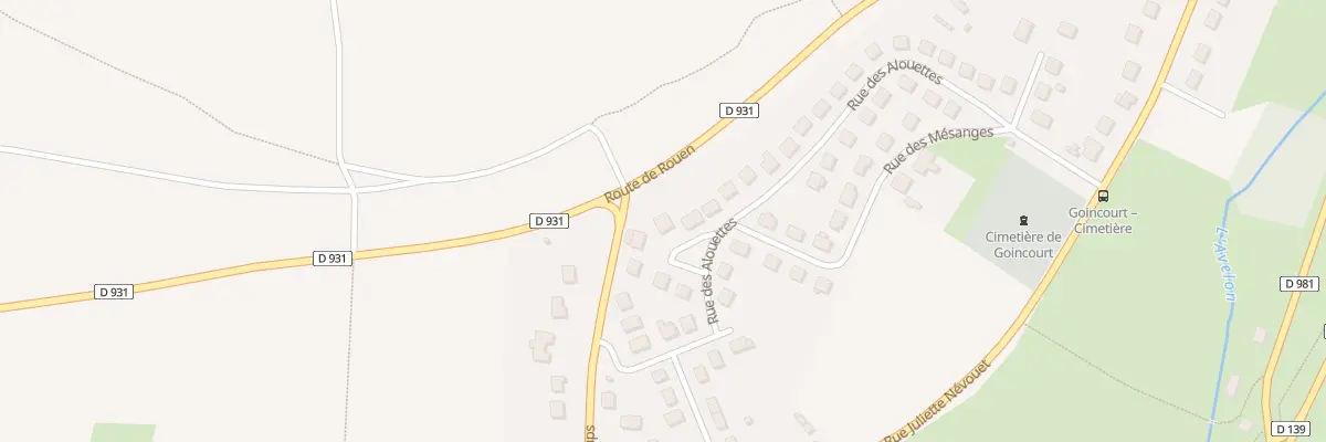 Plan du 36 Rue des Alouettes à Goincourt