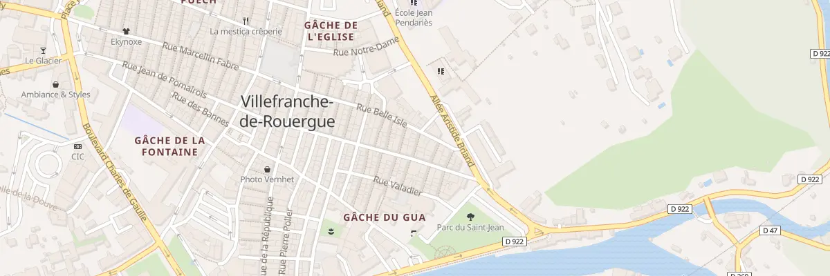 Plan du 34 Rue Belle Isle à Villefranche-de-Rouergue