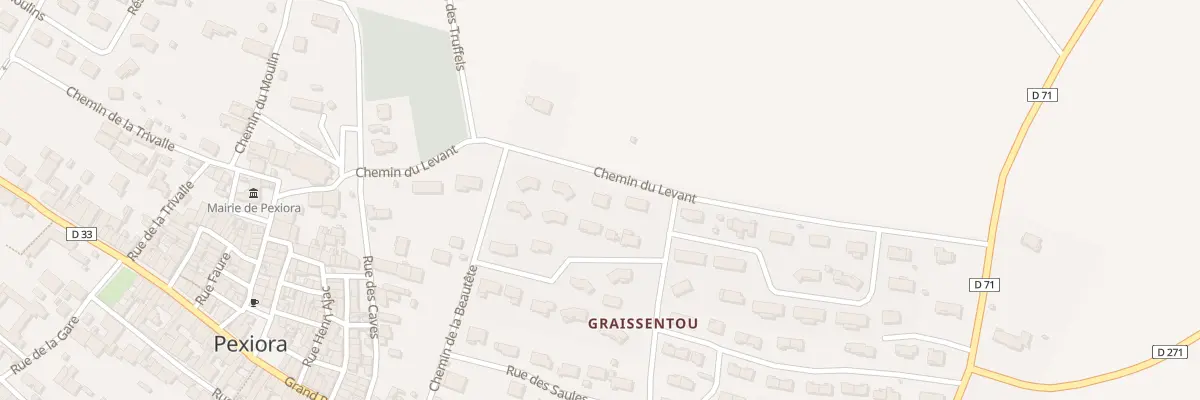 Plan du 230 Che du Levant à Pexiora