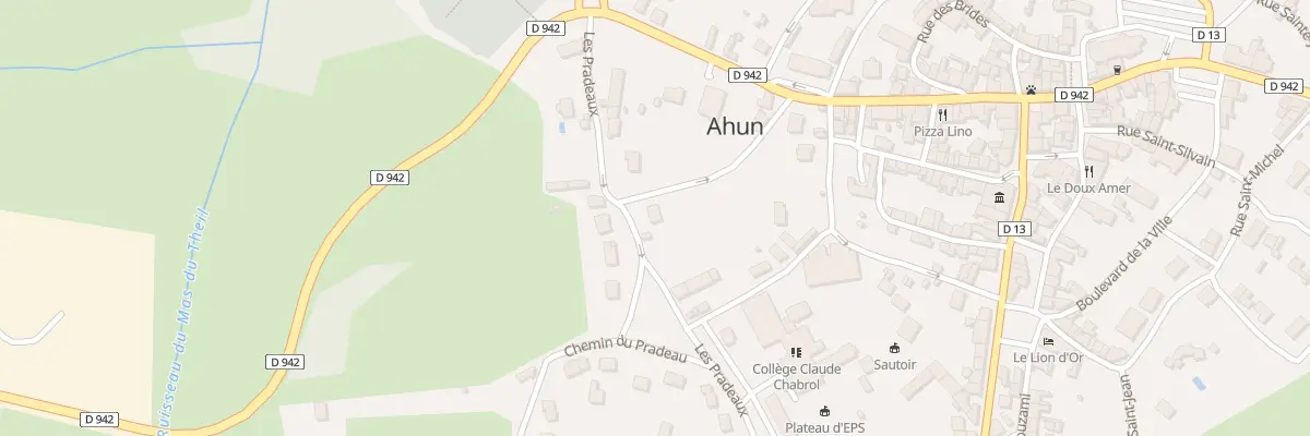 Plan du 12 Les Pradeaux à Ahun