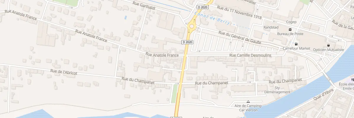Plan du 3 Rue Anatole France à Vierzon