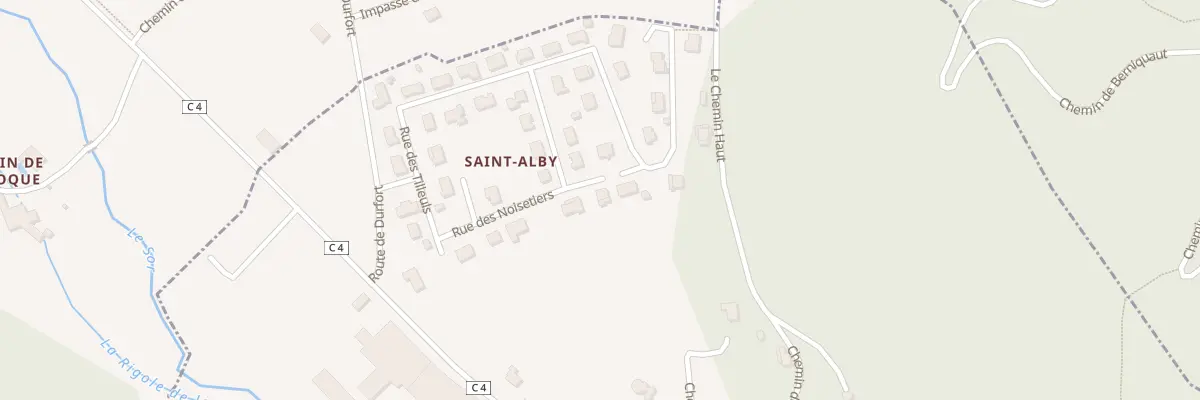 Plan du 12 Rue des Noisetiers à Durfort