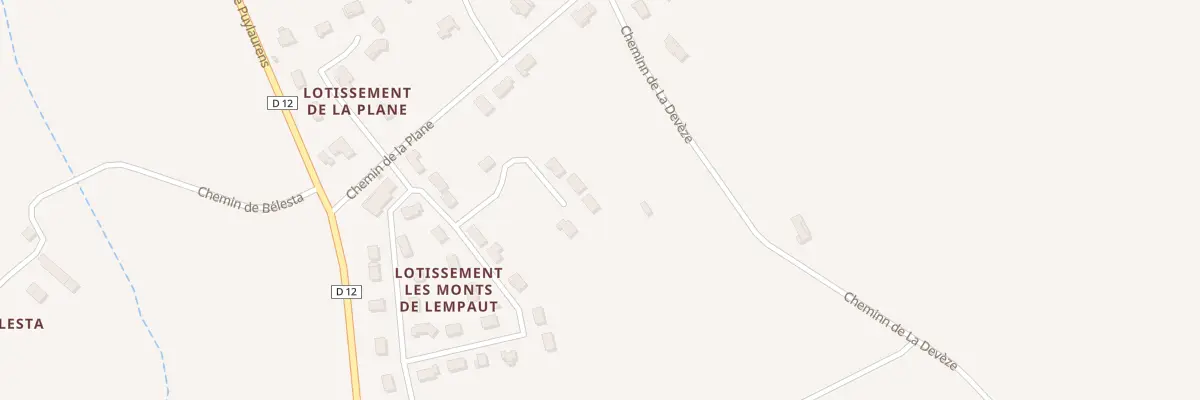 Plan de Lot les Monts de Lempaut à Lempaut