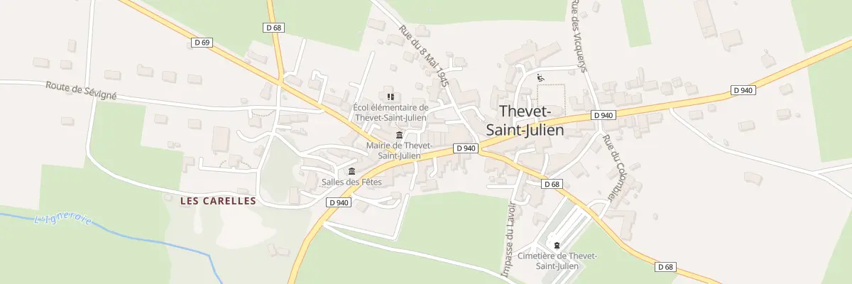 Plan du 2 Pl de la Mairie à Thevet-Saint-Julien