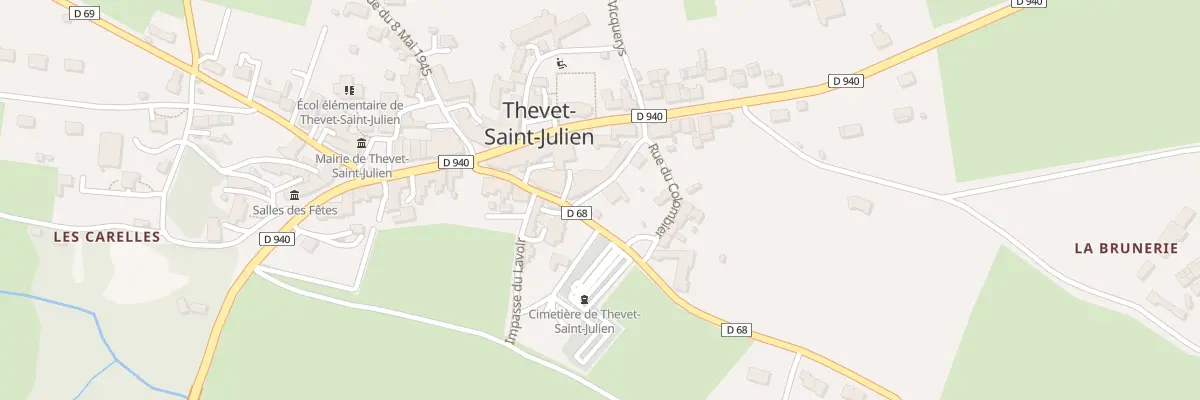 Plan du 2 Rue du Marechal Albert à Thevet-Saint-Julien