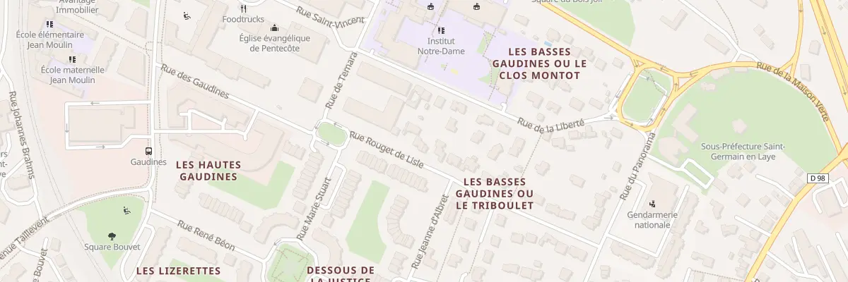Plan du 22 Rue Rouget de l’Isle à Saint-Germain-en-Laye
