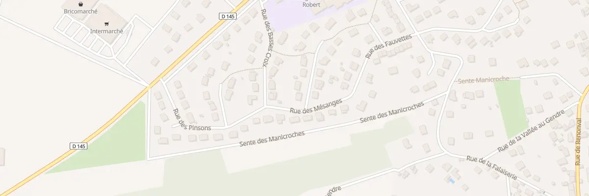 Plan du 1 All des Roitelets au Mérévillois