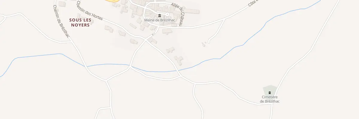 Plan de Sous les Noyers à Brézilhac