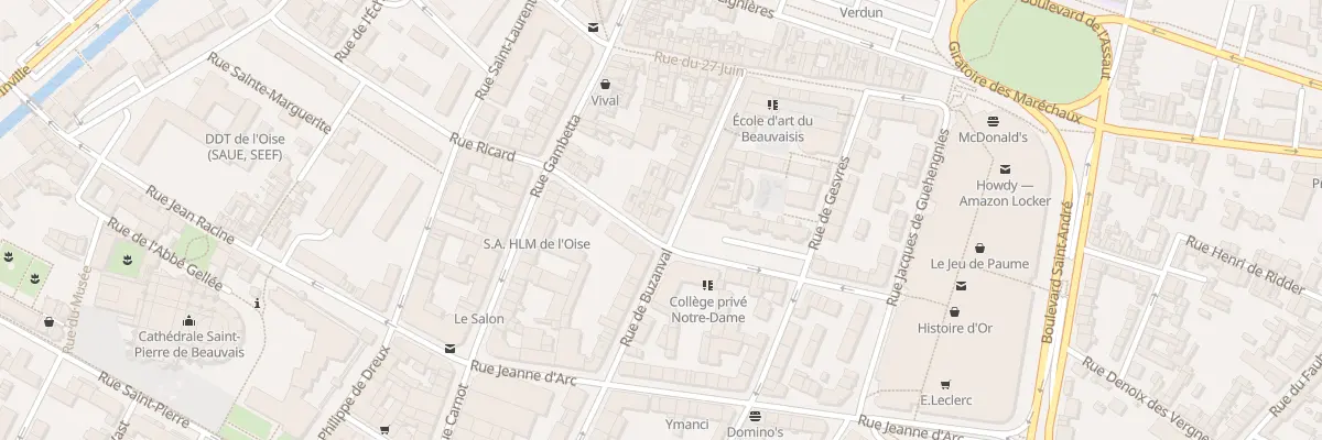 Plan de la Rue Jean-Baptiste Boyer à Beauvais