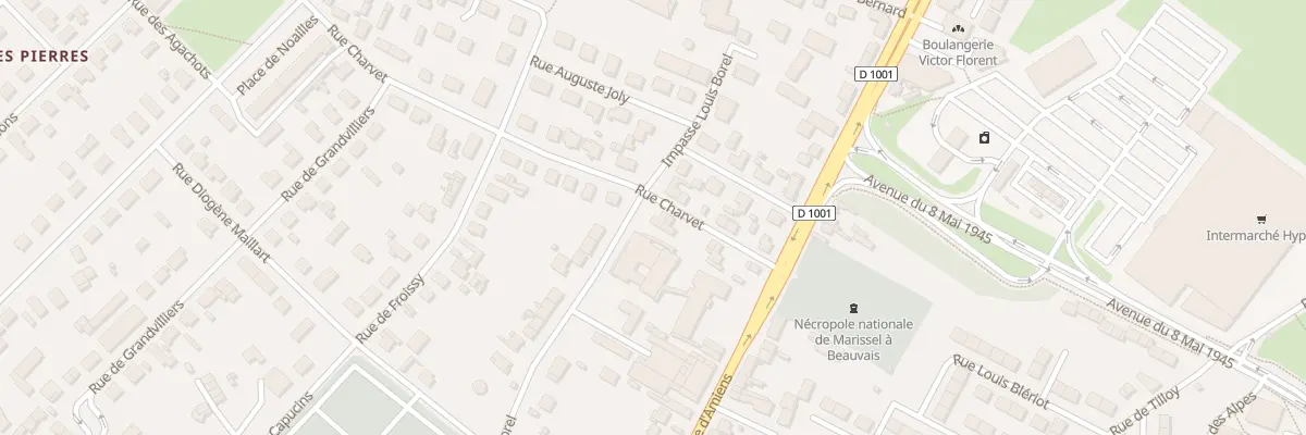 Plan du 9 Rue Charvet à Beauvais