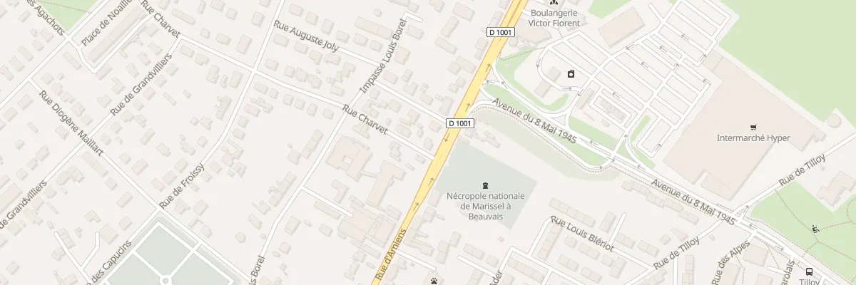 Plan du 2 Rue Charvet à Beauvais
