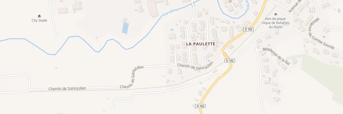 Plan du 3 La Paulette à Belvèze-du-Razès