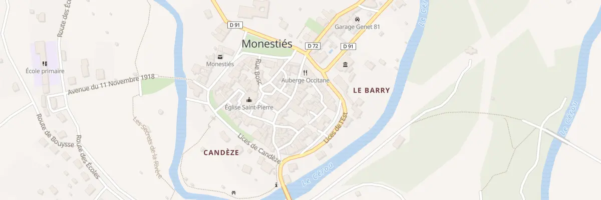 Plan du 9 Rue Jean Jaurès à Monestiés