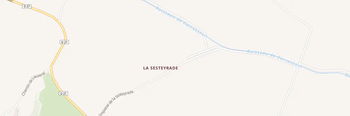 Plan de La Sesteyrade à Carlus