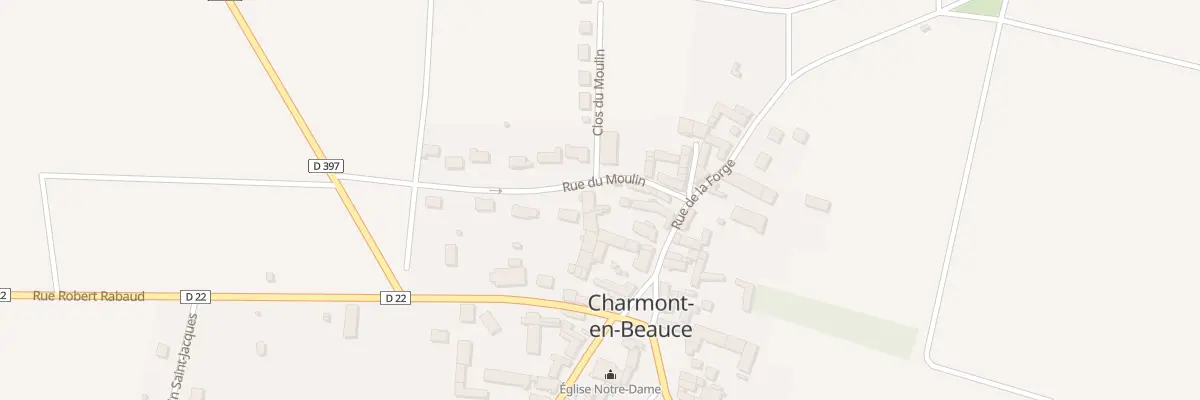 Plan de la Rue du Moulin à Charmont-en-Beauce