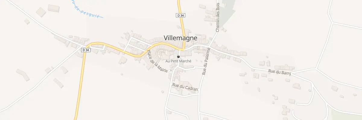 Plan de la Rue du Presbytere à Villemagne
