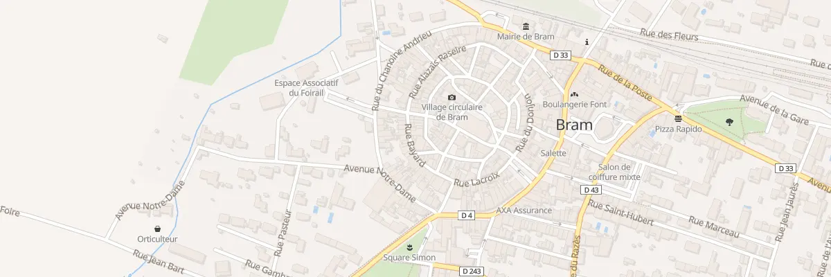 Plan du 9 Rue Bayard à Bram