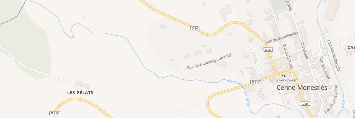 Plan de la Rue du Faubourg Cambriel à Cenne-Monestiés