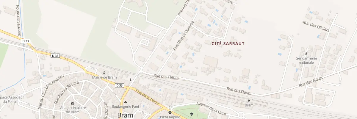 Plan du 4 Rue Rhin et Danube à Bram