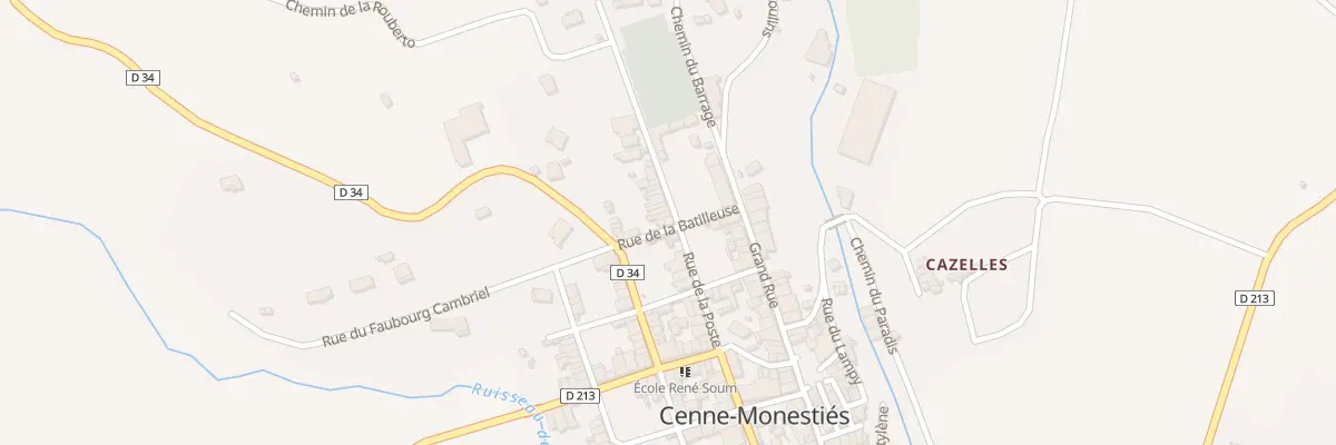 Plan du 20 Rue de la Poste à Cenne-Monestiés