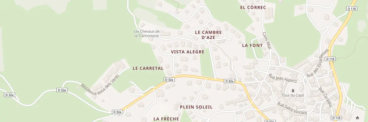 Plan de Lo Carretal à La Llagonne